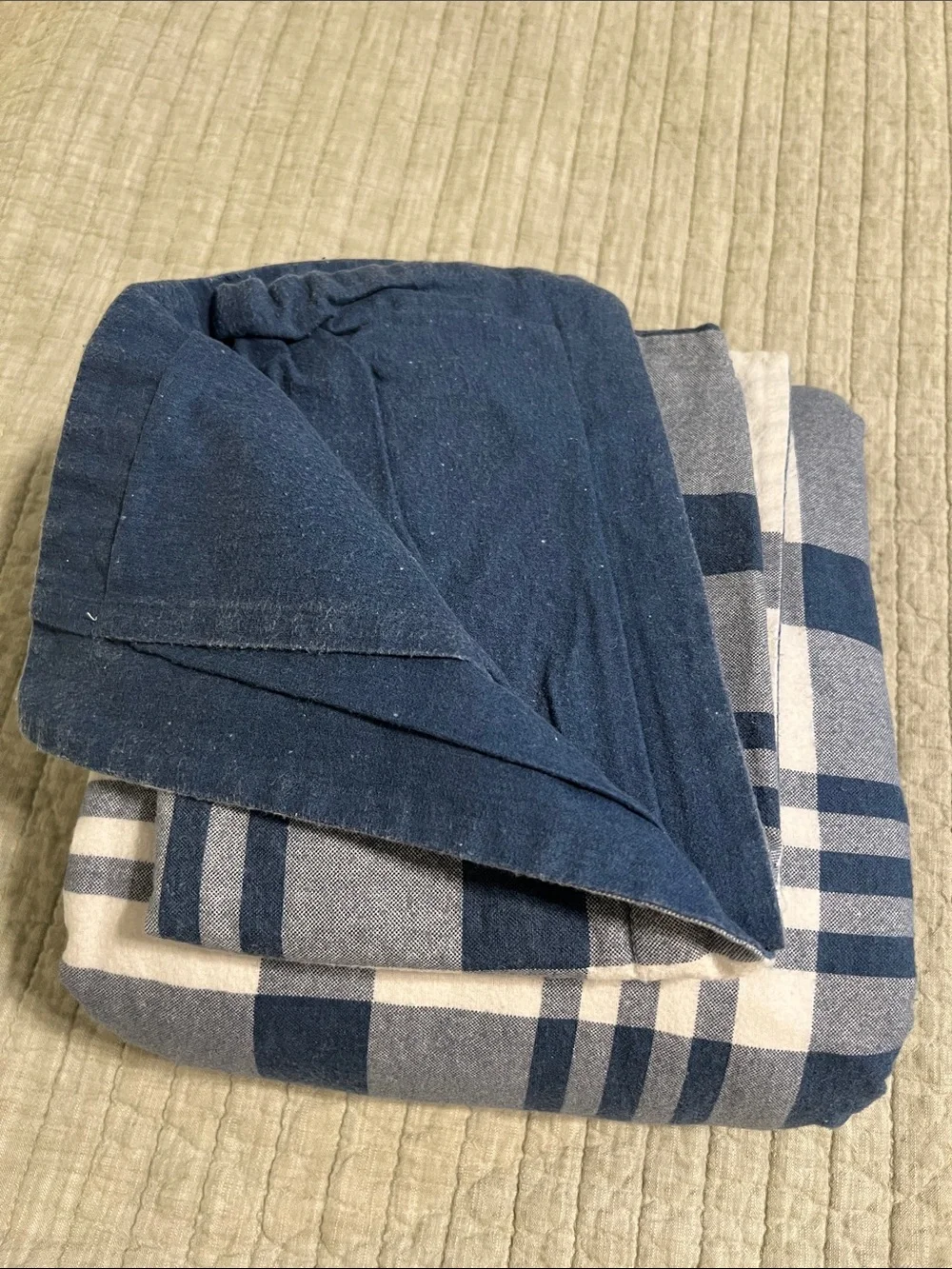 🔥🔥BROOKS BROTHERS Plaid Duvet Set — blue and white